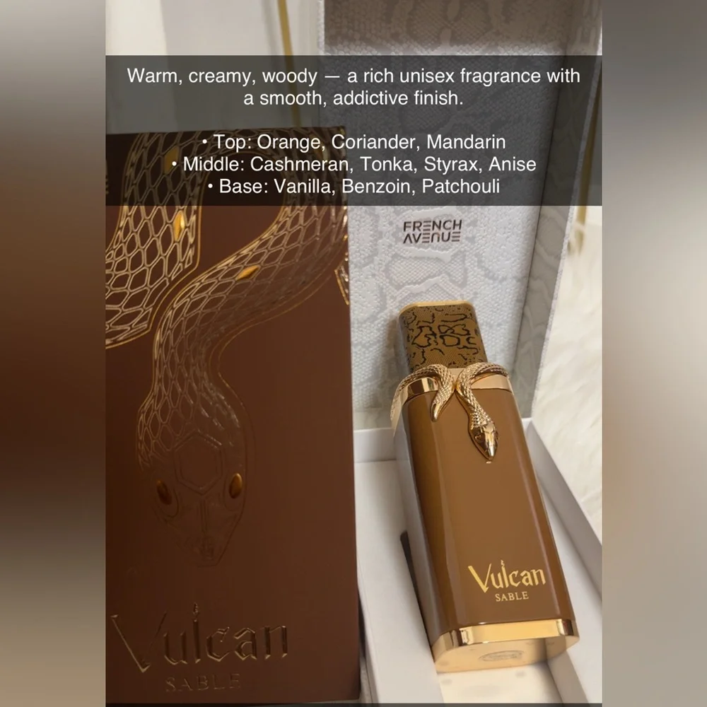 Vulcan Sable Perfume with Gold Snake Design - Picture 2 of 2